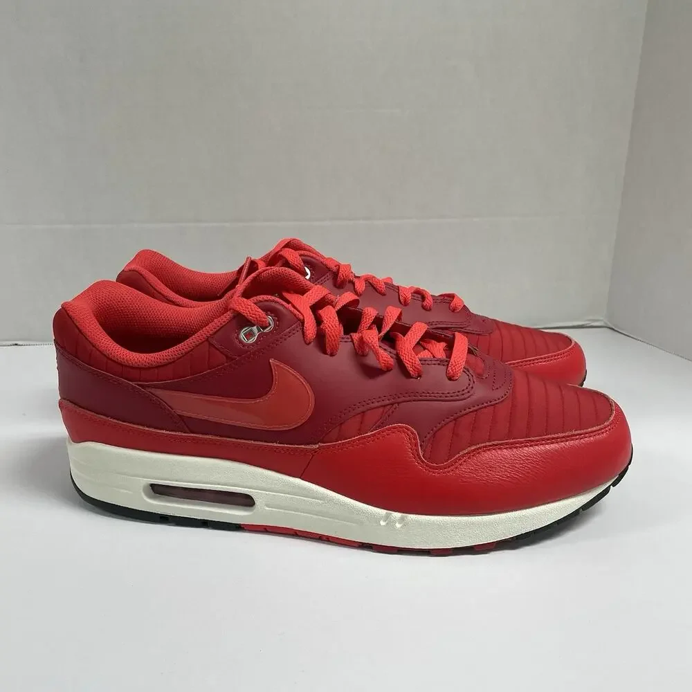 Nike Air Max 1 Gym Red Crimson HQ3607 687 Size 15 White Low Top Sneaker Summer